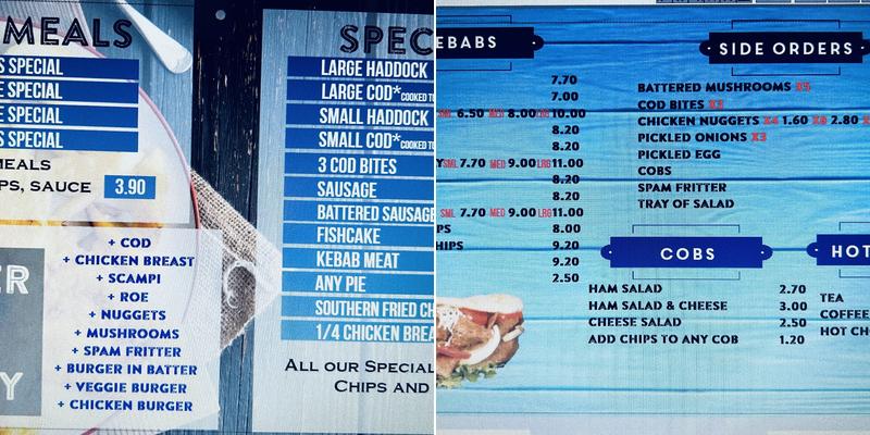 Wetmore Road Fish Bar Menu
