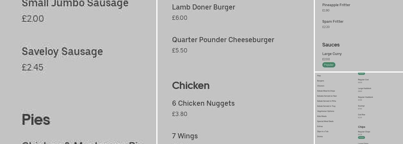 Wyggeston St. Fish Bar Menu