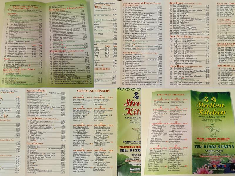 Stretton Kitchen Menu