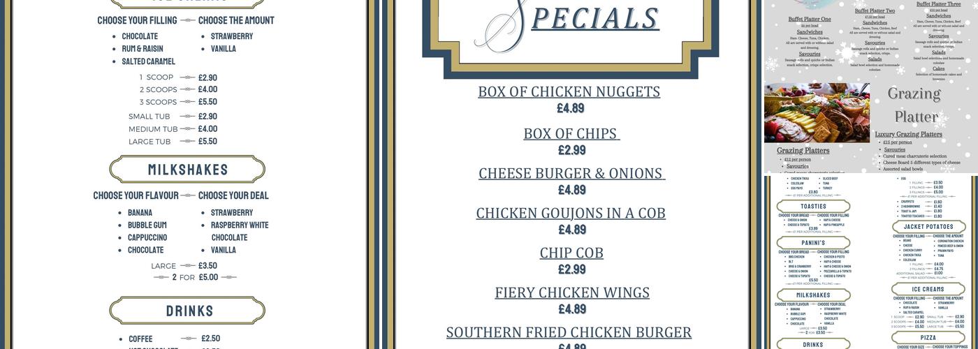 Tutbury Sandwich Bar Menu