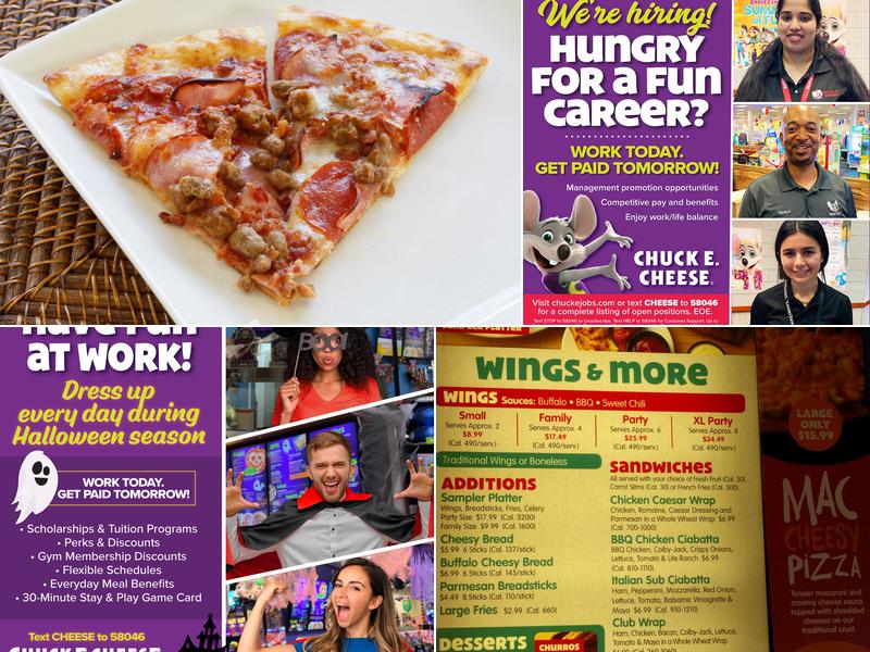 Chuck E. Cheese Menu