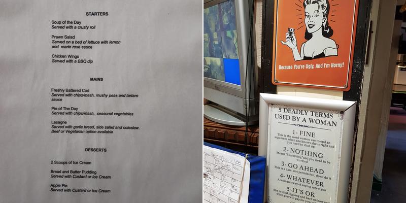 The Hollins Bush Inn Menu
