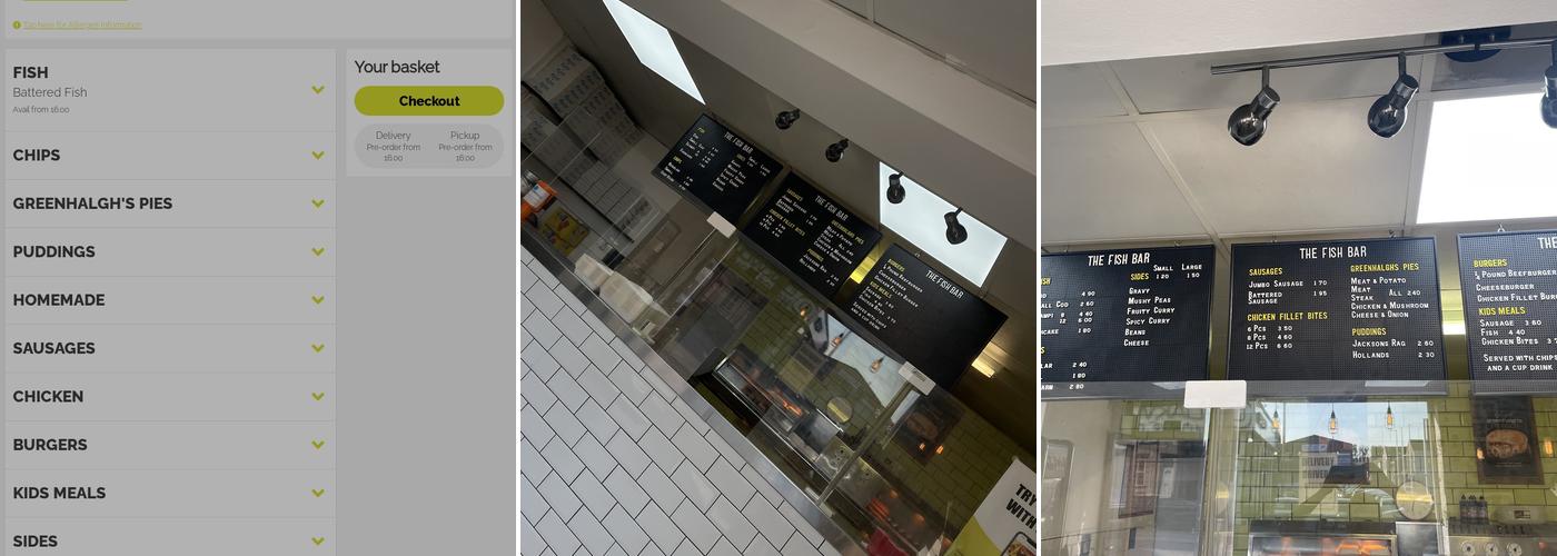 The Fish Bar at Tottington Road Menu