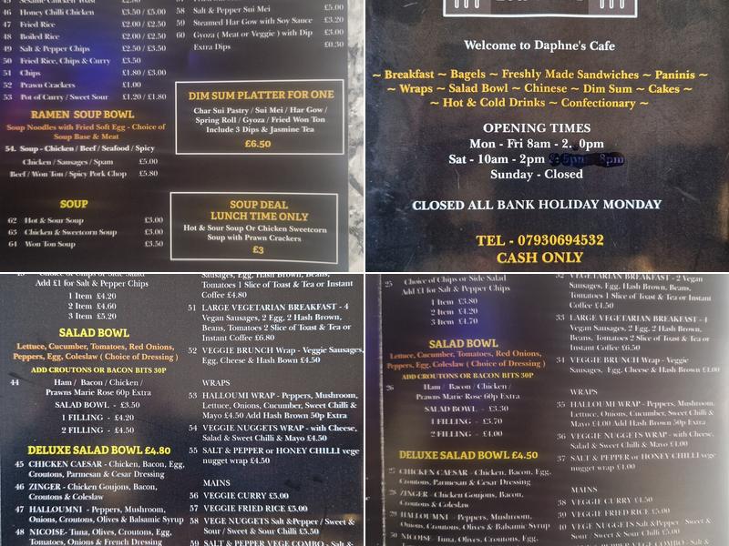 Daphne's Menu