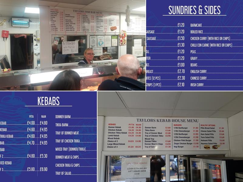 Taylor's Fish Bar Menu