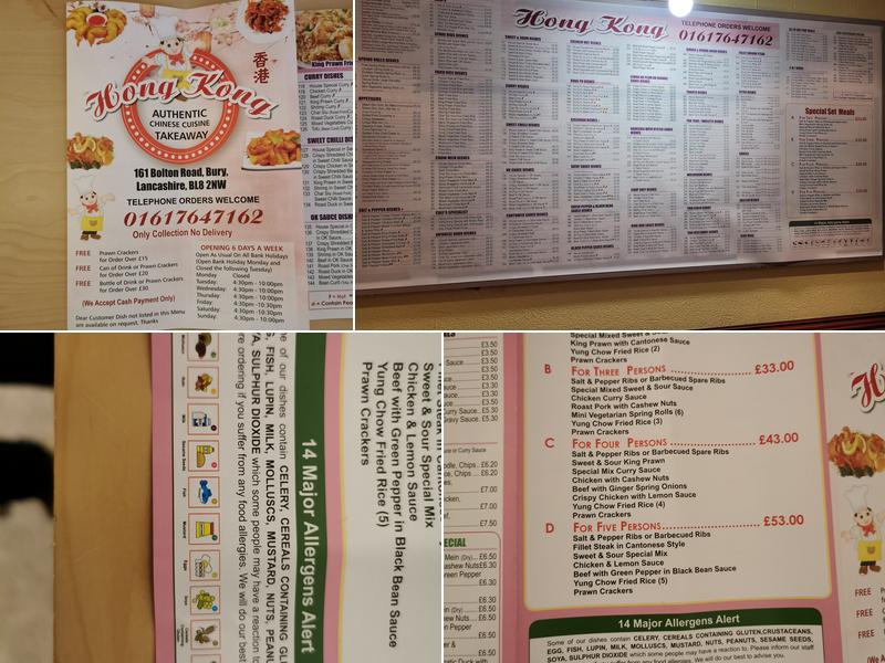 Hong Kong Cantonese Meals Menu