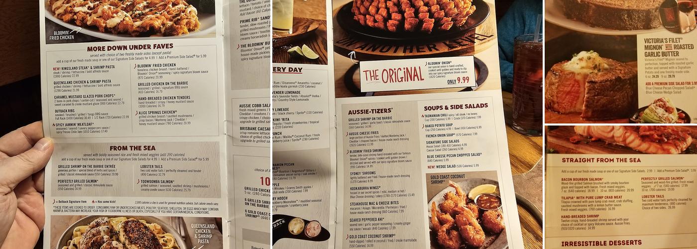 Outback Steakhouse Menu