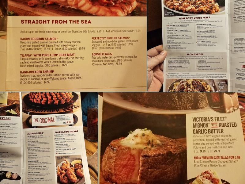 Outback Steakhouse Menu