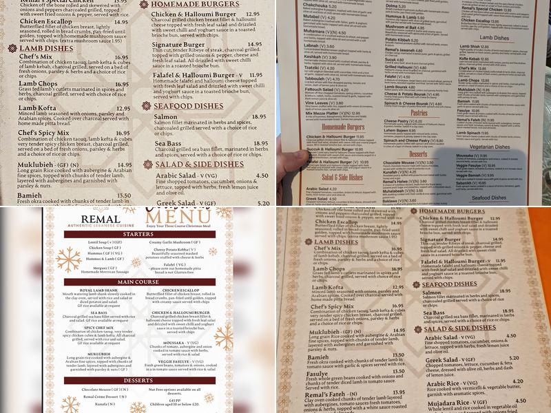 Remal Restaurant Menu
