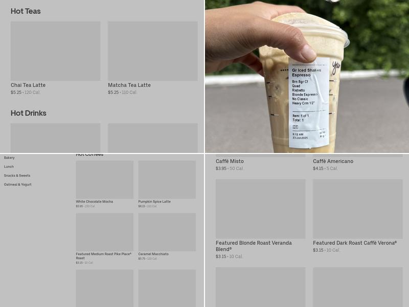 Starbucks Coffee Company Menu