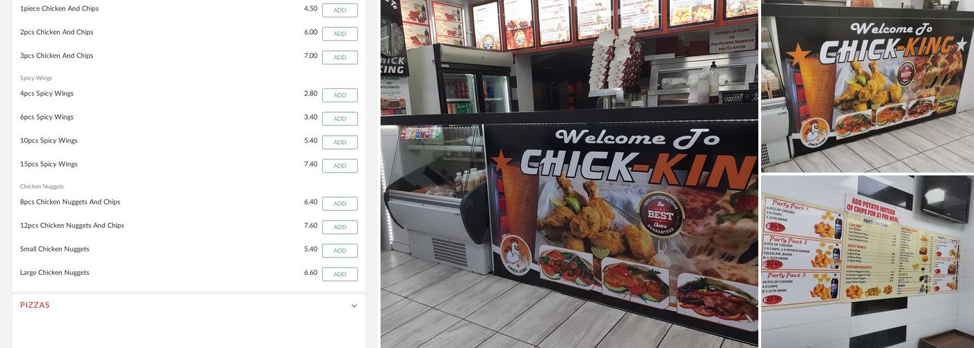 Chick King Menu