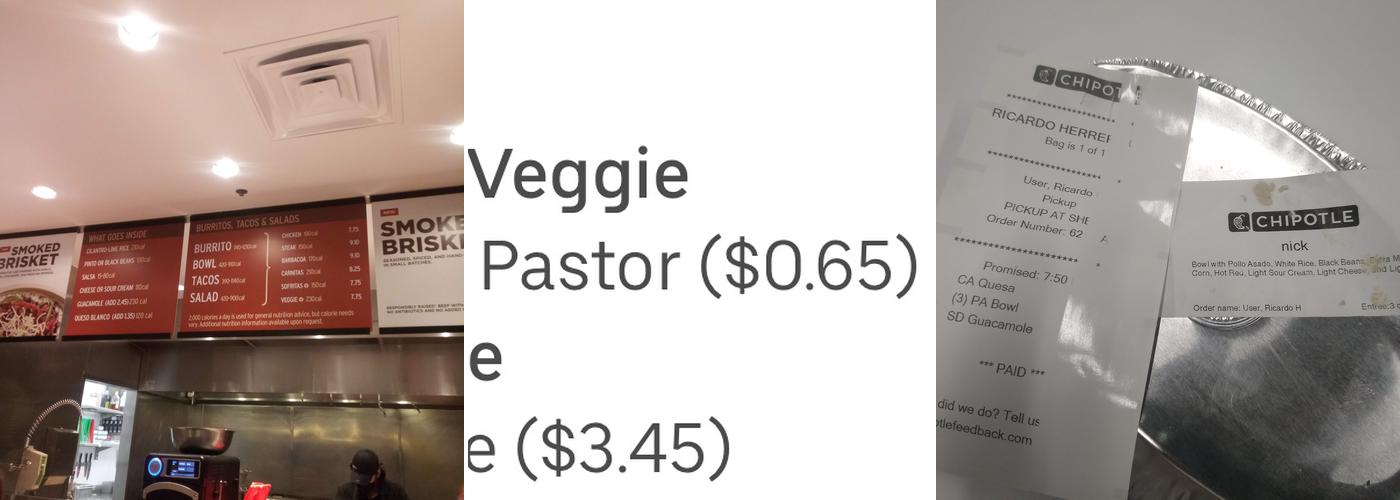 Chipotle Mexican Grill Menu