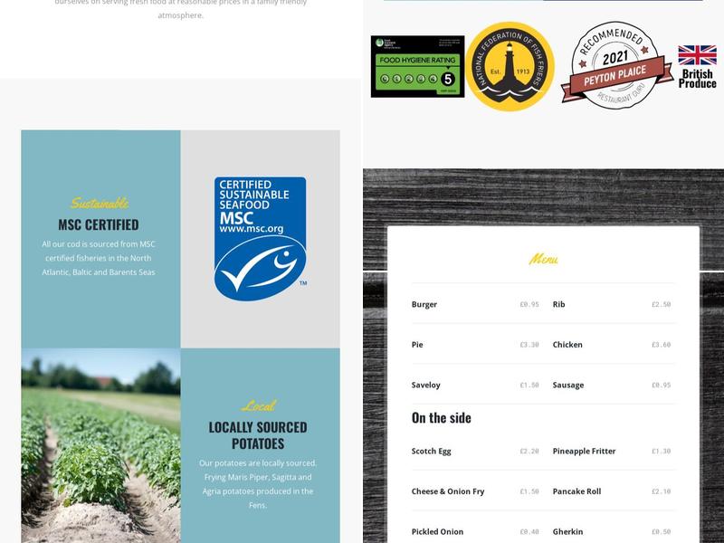 Peyton Plaice Menu