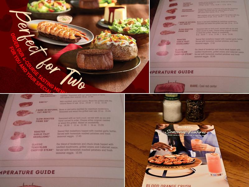 Outback Steakhouse Menu