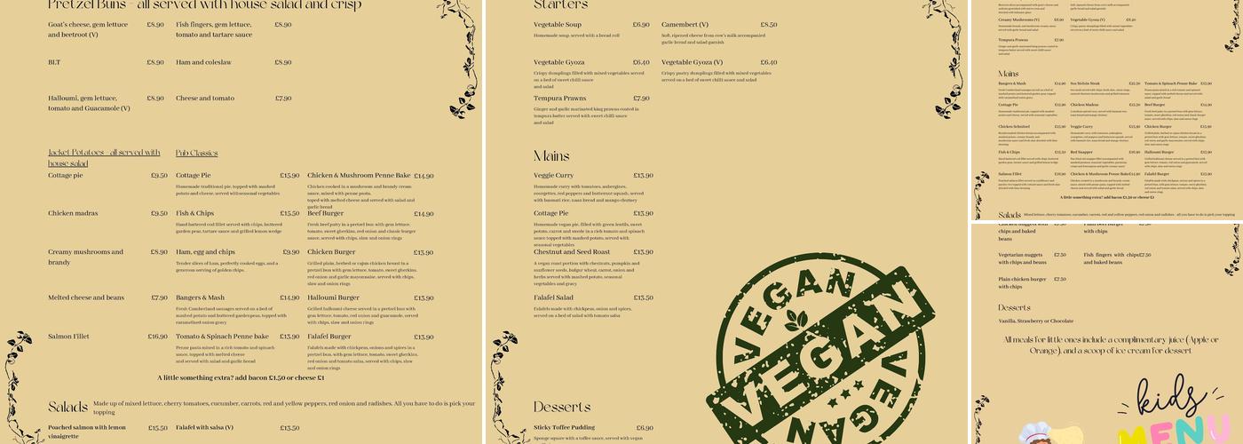 The Horse & Chains Menu