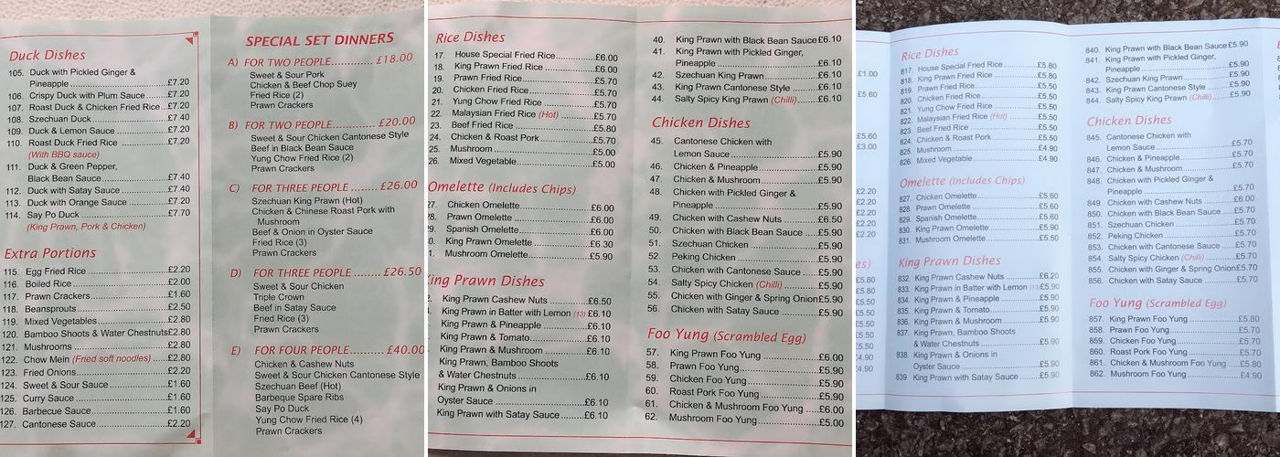 Ip's Fish & Chips Menu