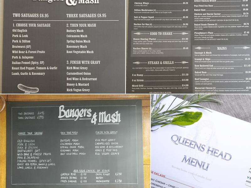 The Queens Head Menu
