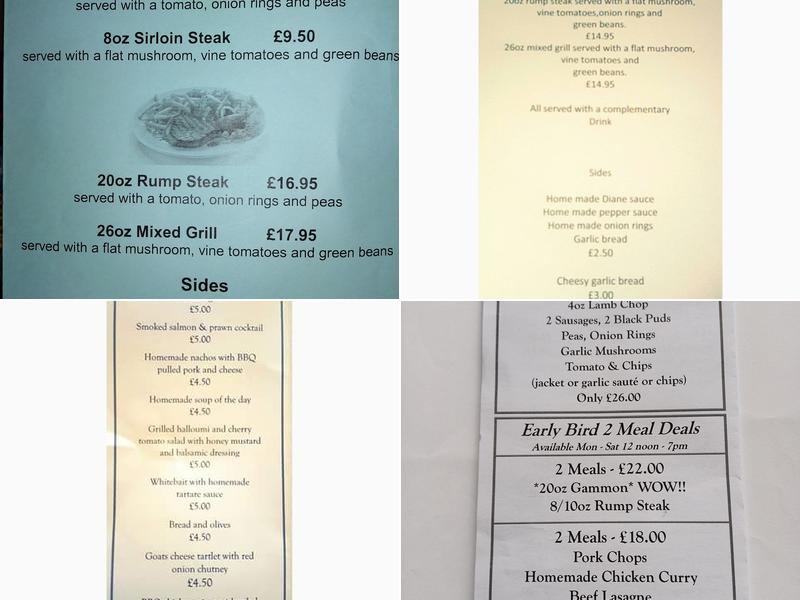 The Globe Inn Menu