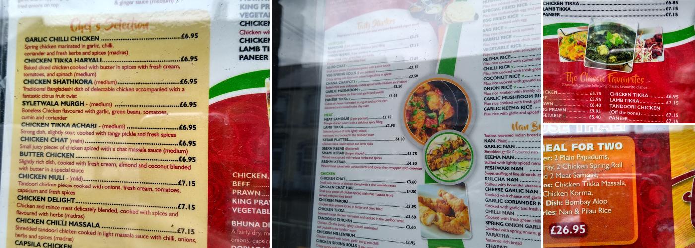 Paprika Indian Takeaway Menu