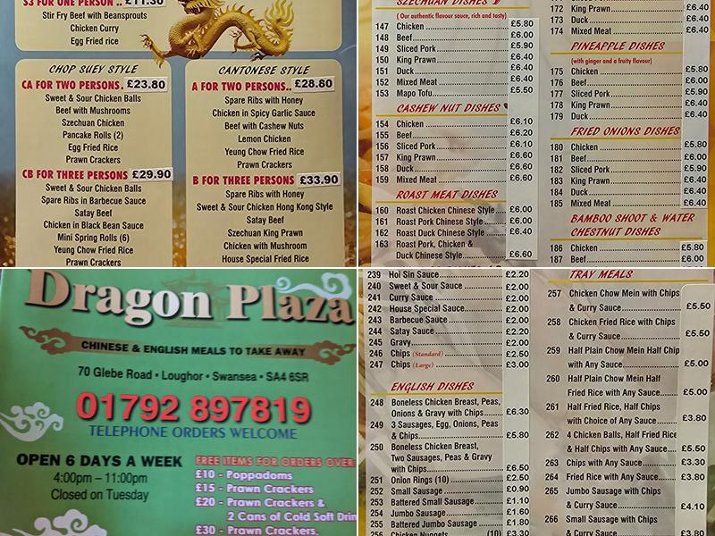 Dragon Plaza Menu