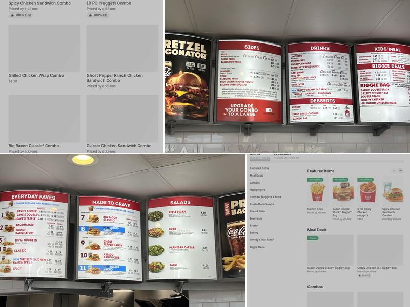 Wendy's Menu