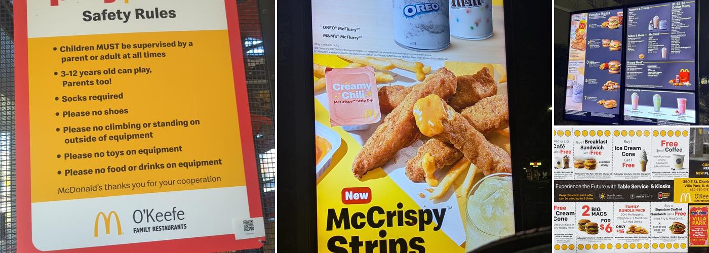 McDonald's Villa Park-O'Keefe Family Restaurants Menu