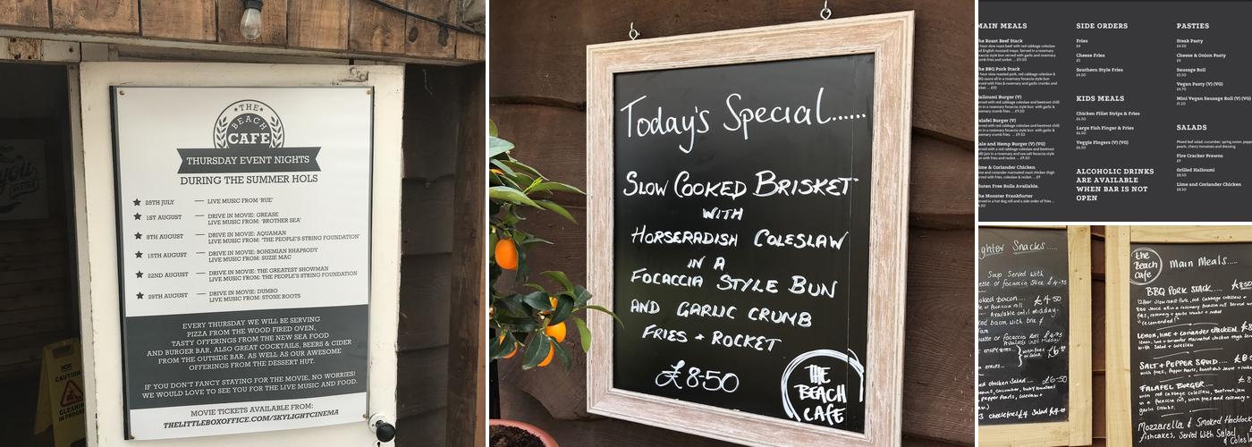 Caerhays Beach Cafe Menu