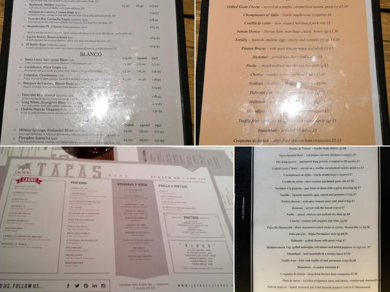 Los Reyes Tapas & Wine Bar Menu