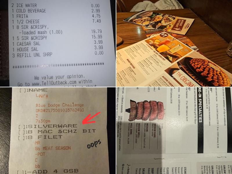 Outback Steakhouse Menu