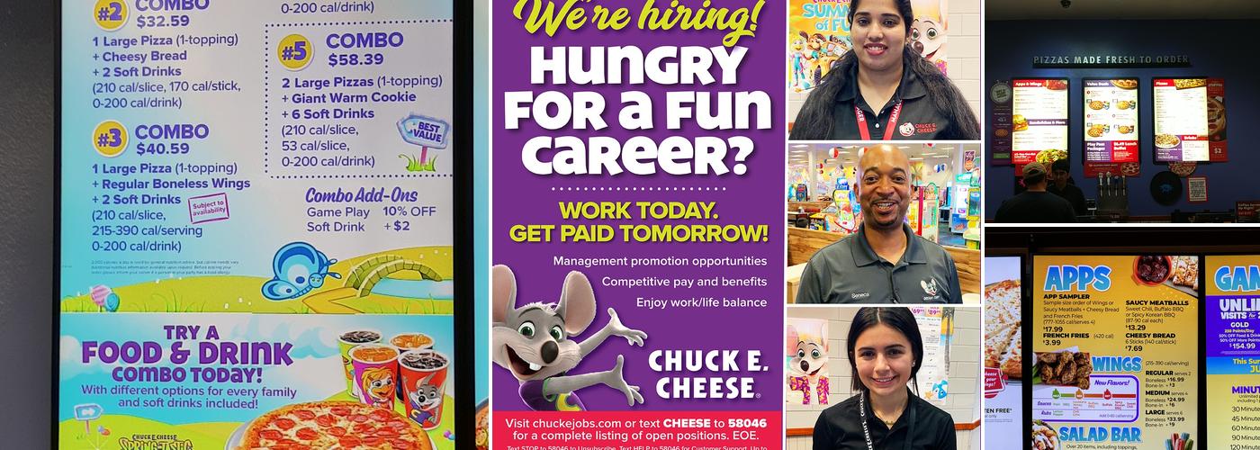 Chuck E. Cheese Menu