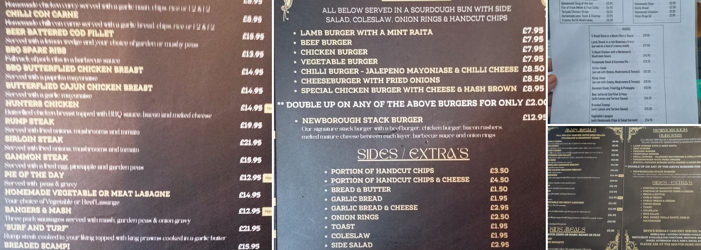 The Newborough Arms Menu