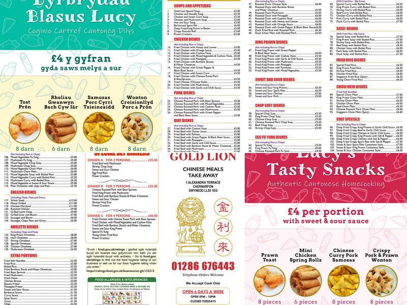Gold Lion Chinese Take-Away Menu