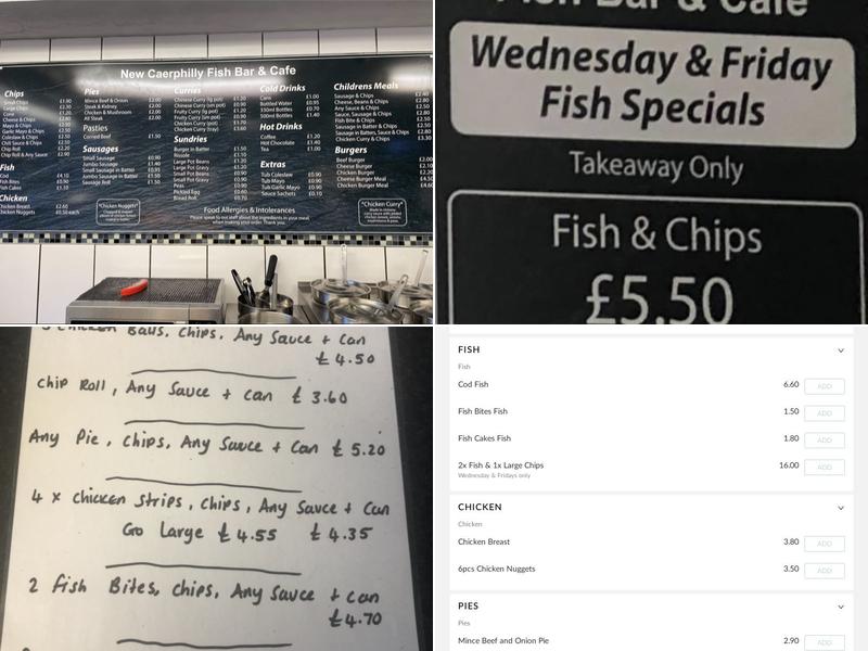 New Caerphilly Fish Bar & Cafe Menu
