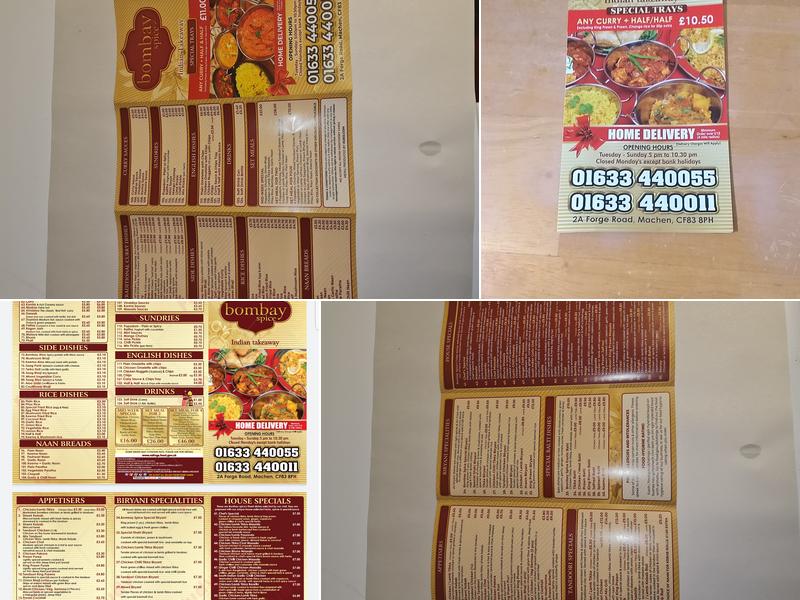 Bombay spice machen Menu