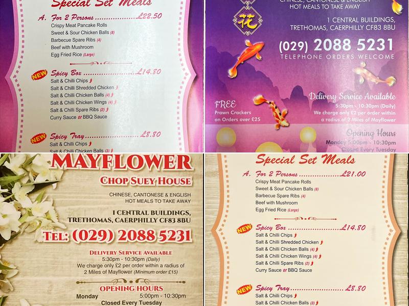 Mayflower Chop Suey House Menu
