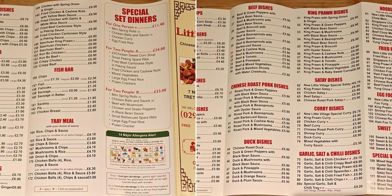 New Little Village Menu