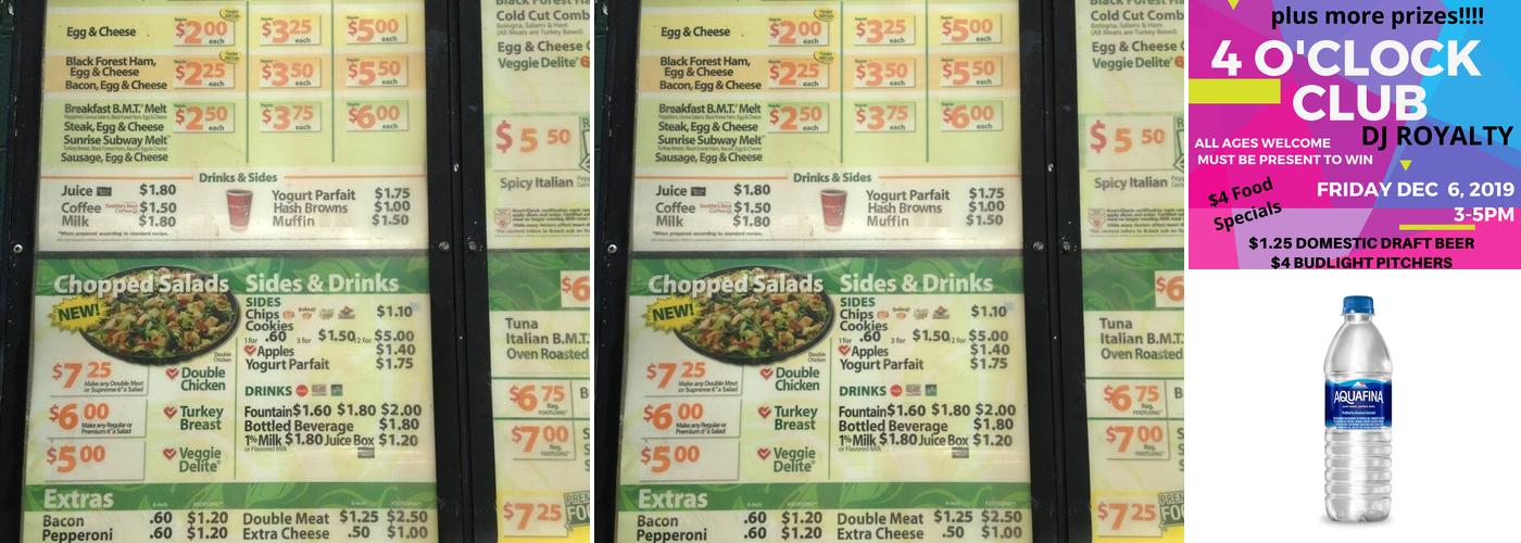 Subway Menu