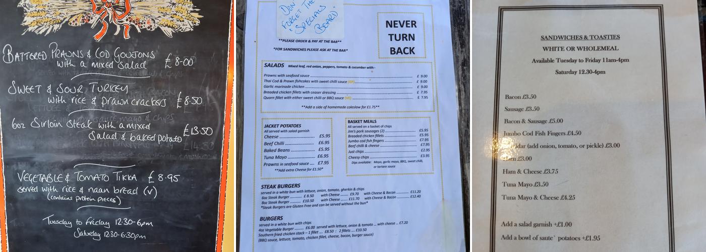 Never Turn Back Menu