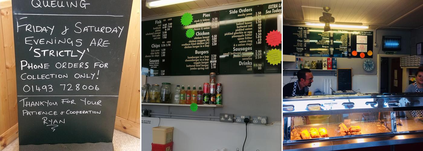 Ryan's Traditional Fish & Chips Menu