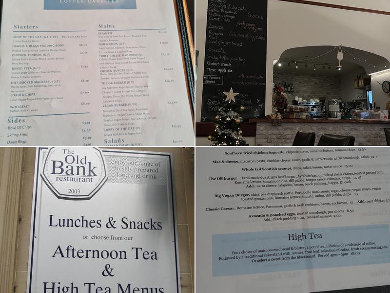 The Old Bank Restaurant Menu