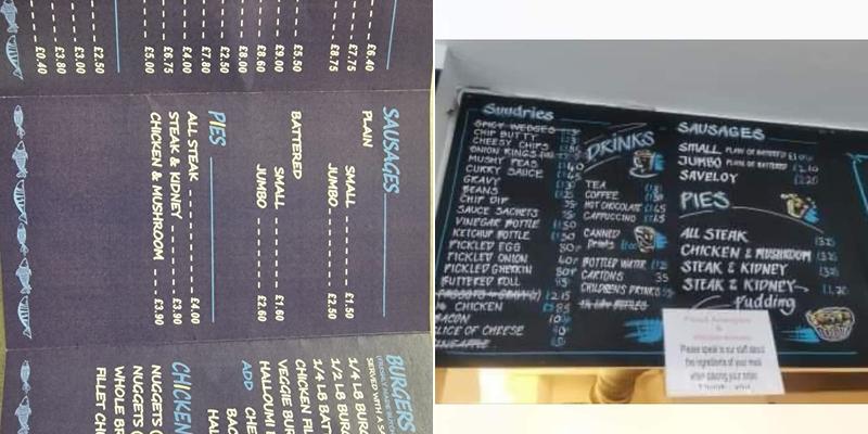 The Blue Chip Menu