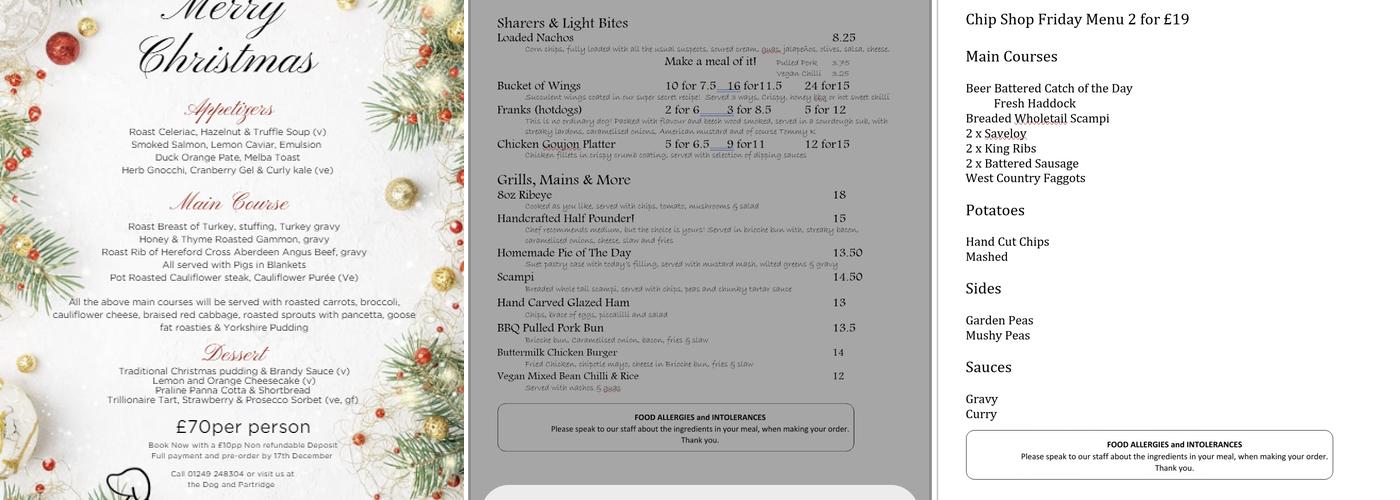 The Bug and Spider Menu