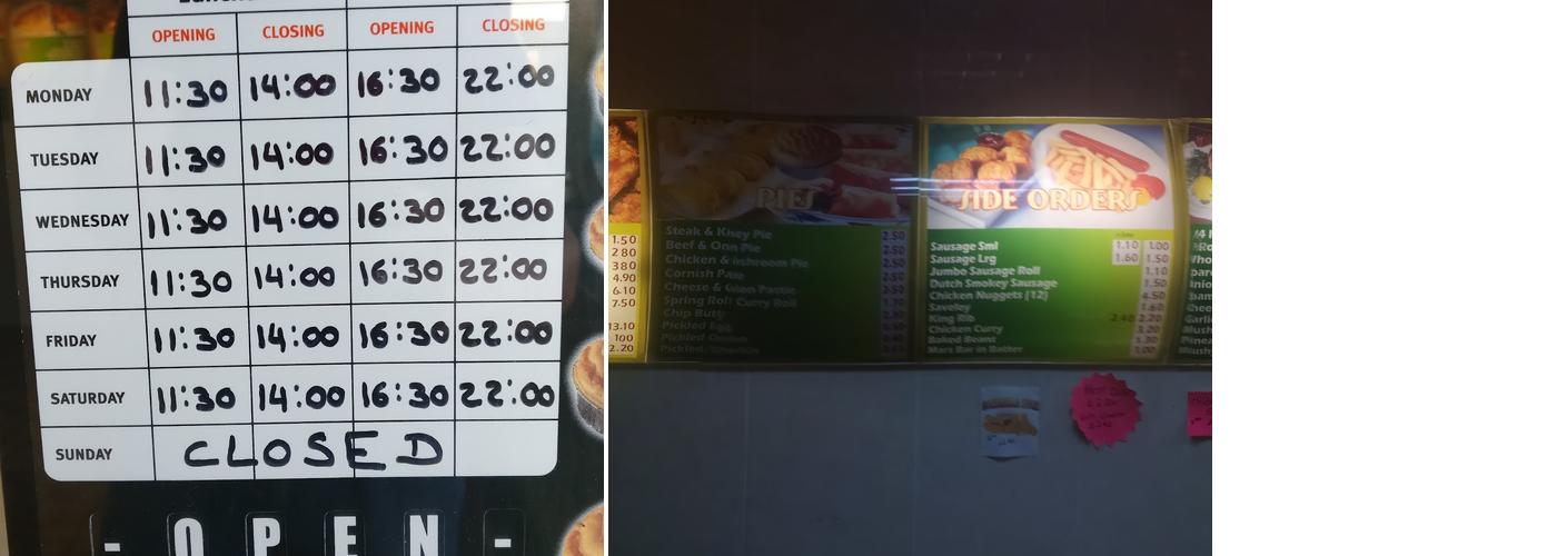 Ed's Fish Bar Menu