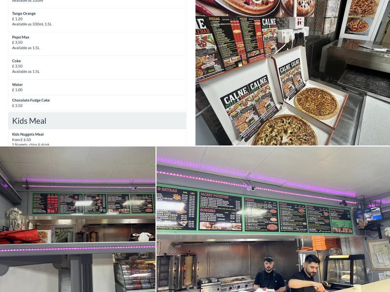 Calne Pizza & Kebab Menu