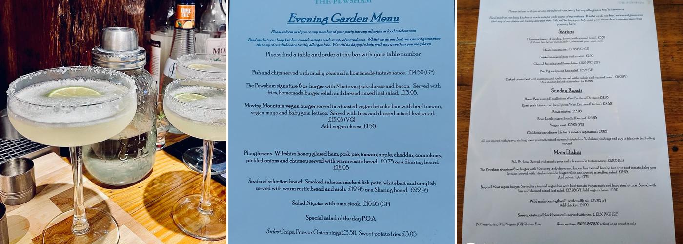 The Pewsham Menu