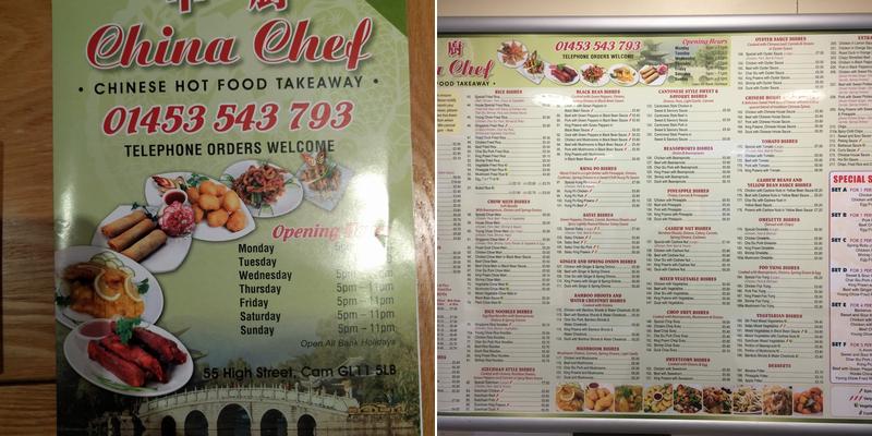 China Chef Menu