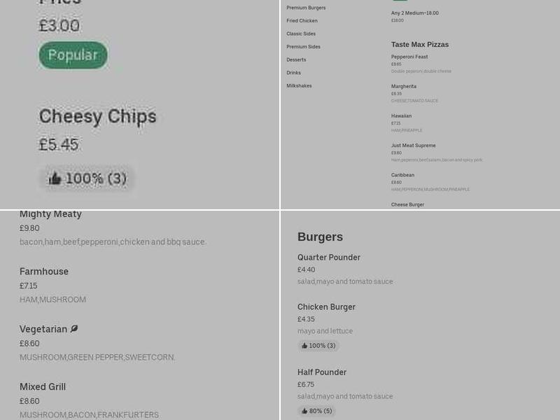 The Pizza Planet Ltd Menu