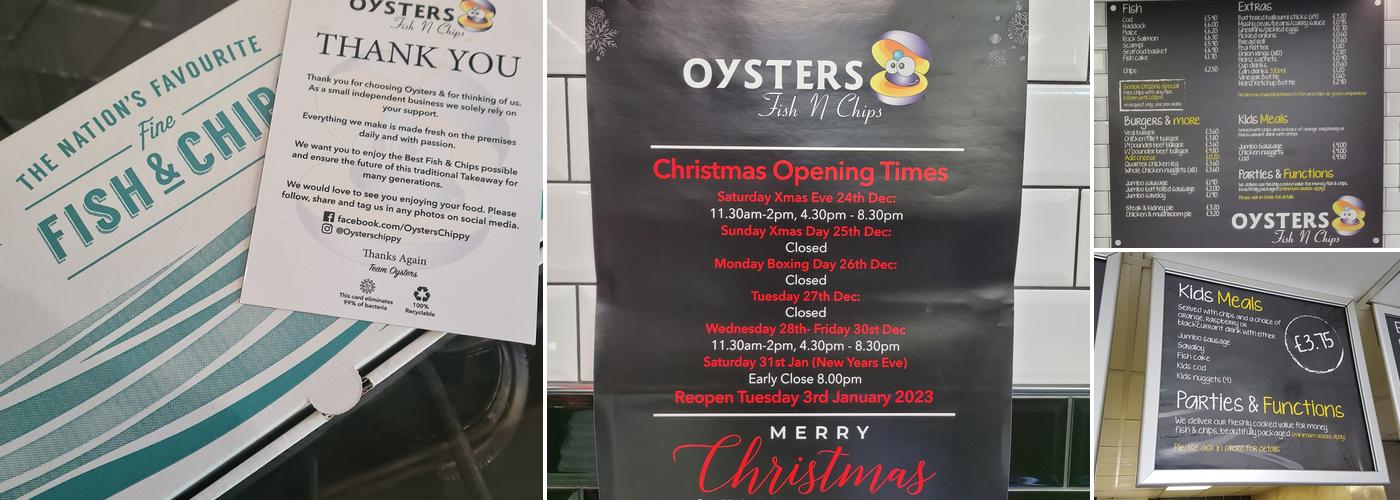 Oysters Fish & Chips Lightwater Menu