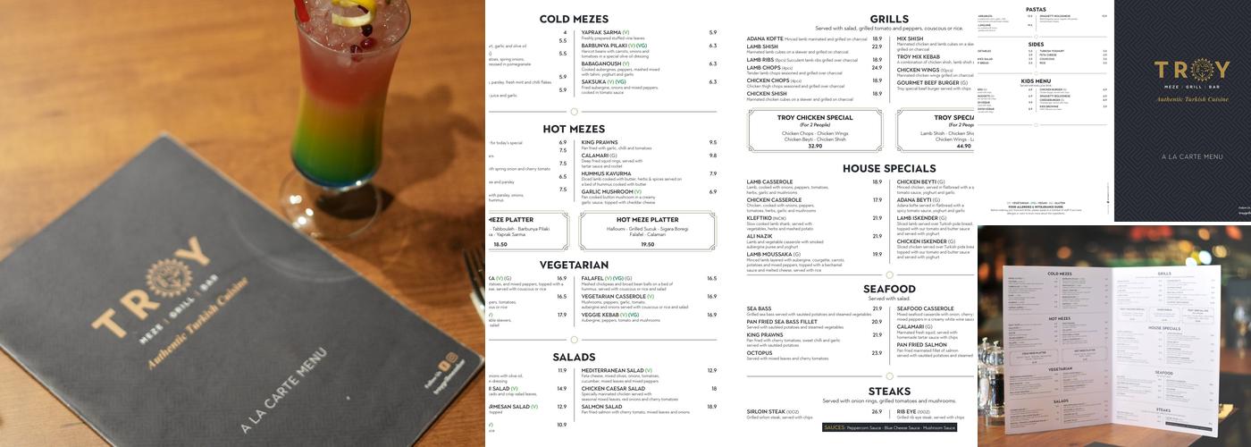Troy Grill Meze Bar Menu