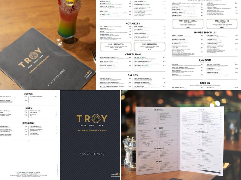 Troy Grill Meze Bar Menu